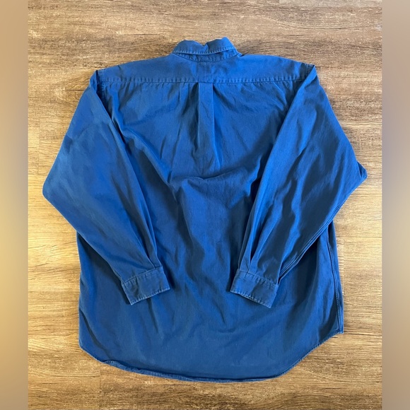 Polo Ralph Lauren Blaire Navy Pony Flannel Button Down Shirt XL Vintage F21 - Picture 2 of 7